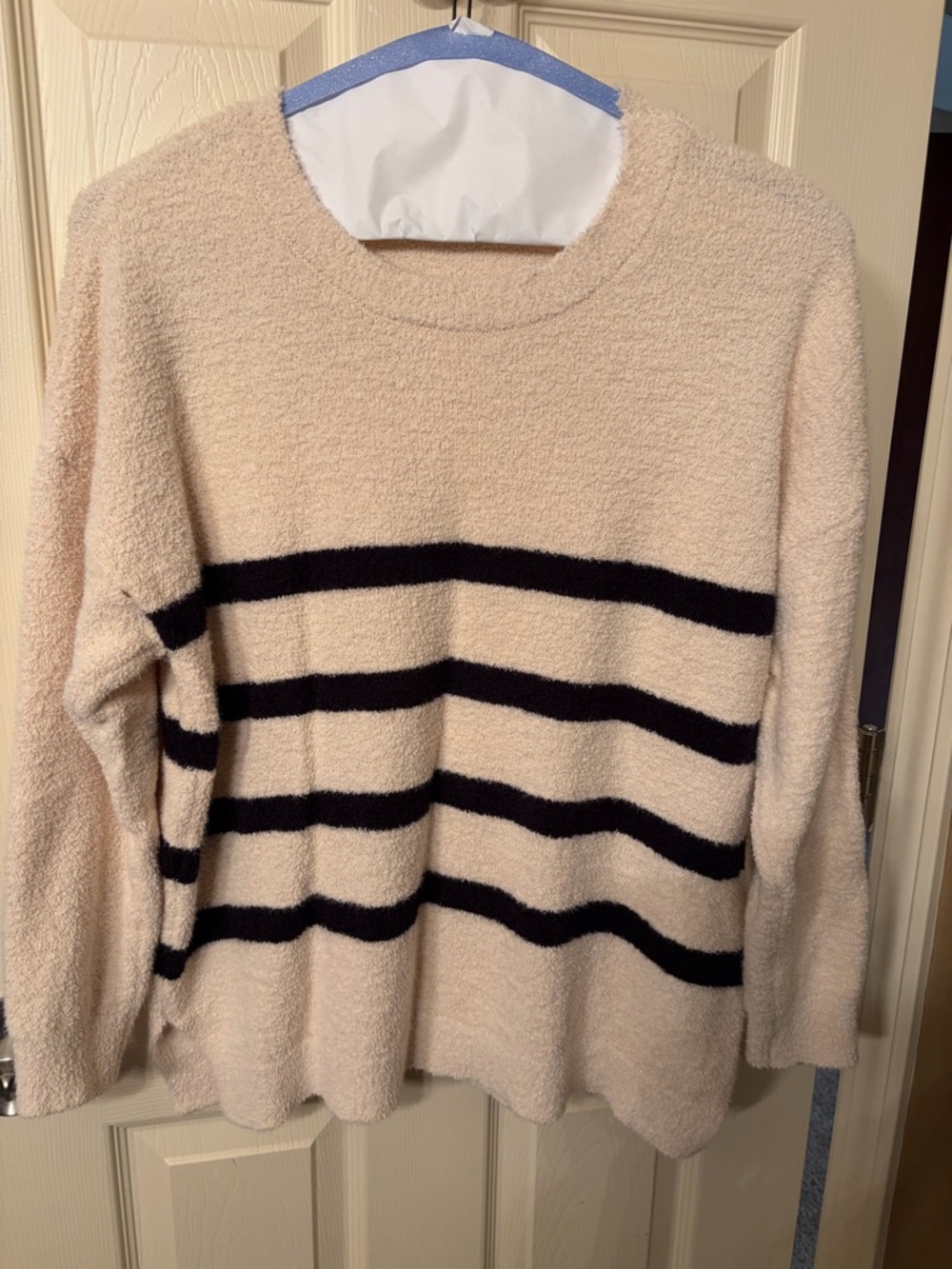 Maurice’s Cozy Cream Striped Women's Sweater - Soft Bouclé Knit